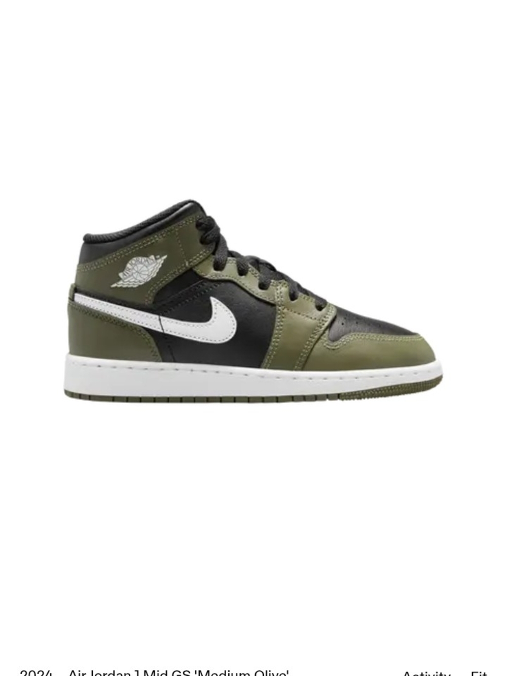 Jordan Kids' Mid-Top Sneakers in Medium Olive/Black/White
